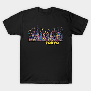 Tokyo Japan City Skyline Pop Art Wanderlust Travel Asia T-Shirt